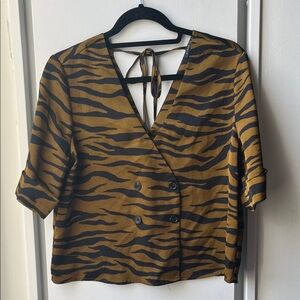 Satin Animal Print Top